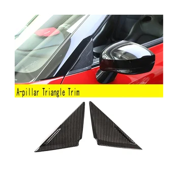 Реални въглеродни влакна кола стайлинг A-стълб стикер предния прозорец триъгълник капак тапицерия за Nissan GTR R35 2008-2016