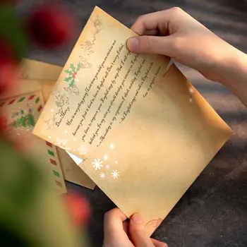 Реколта парти подарък снежен човек покана поздравителна картичка Коледни пликове Крафт хартия Коледа писмо подложка писмо хартия