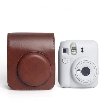 Ретро мека мини камера случай чанта PU кожен капак с презрамка за Instax Mini12 камера случай