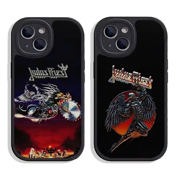 Рок група Judas Priest Калъф за телефон Lambskin за Iphone 13 Pro Max 11 12 14 Mini X Xr Xs 8 7 Puls Se Луксозен мобилен капак