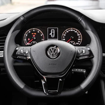 Ръчно зашит спортен стил естествена кожа капак на волана за Volkswagen VW Polo jetta Passat B8 Golf 7 Mk7 Auto Интериор