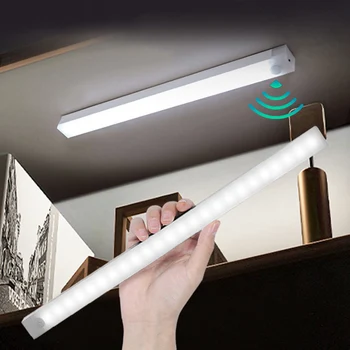 Сензор за движение светлина Регулируема LED нощна светлина Безжична лампа за спалня USB такса Декорация на стаята Кухненски шкаф Стълбищно осветление
