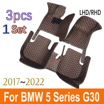 Стелки за кола за BMW Серия 5 G30 2017~2022 Килими Луксозни кожени килими против мръсна подложка Аксесоари за кола 520i 525i 530i 540i