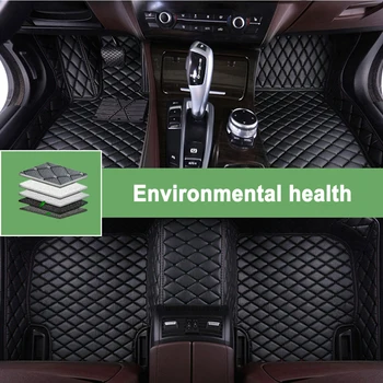 Стелки за кола за Toyota Wigo 2014-2017 2018 2019 2020 Персонализирани авто подложки за крака Кожени водоустойчиви килими интериорни аксесоари