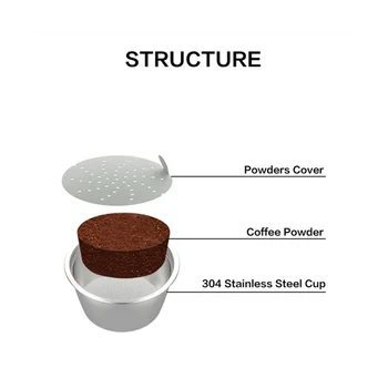 Филтърна шушулка за многократна употреба за неръждаема стомана кафе капсула пластмаса за многократна употреба GustoA