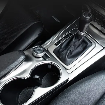 Централна конзола Gear Shift Water Cup Holder Panel Cover Trim За Mercedes Benz GLK X204 2008-2015 Неръждаема стомана кола стайлинг