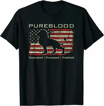 Чистокръвно движение Чистокръвна медицинска свобода Лъв САЩ флаг памук тениска мъже жени случайни хлабав тениска дропшипинг